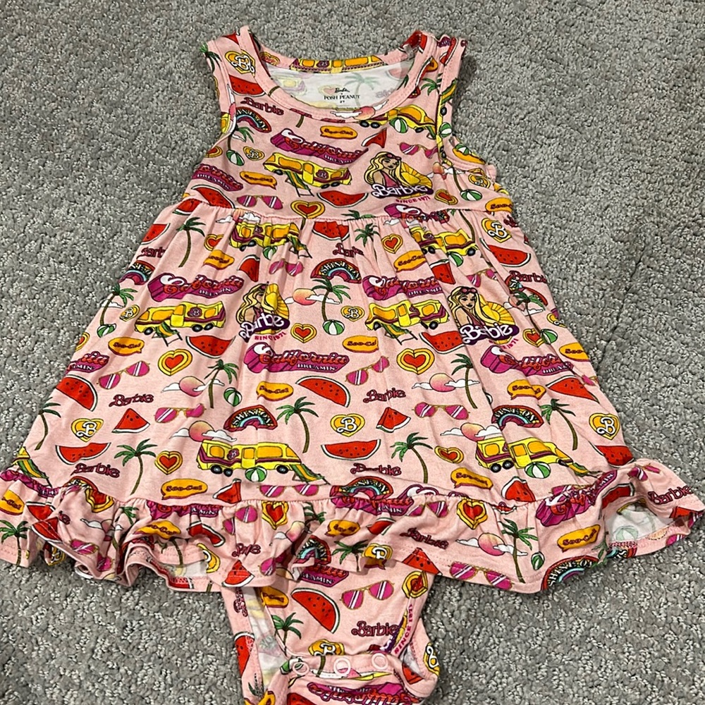 Posh peanut Barbie tank onesie dress 2T